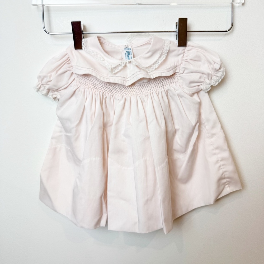Feltman Bros | Vintage Hand Embroidered Smocked Lace Baby Dress